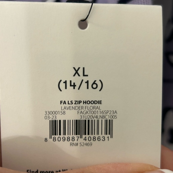 Free Assembly Girls Hooded Sweatshirt Zip-Up Jacket Purple Flowers XL‎ NWT - Picture 7 of 10